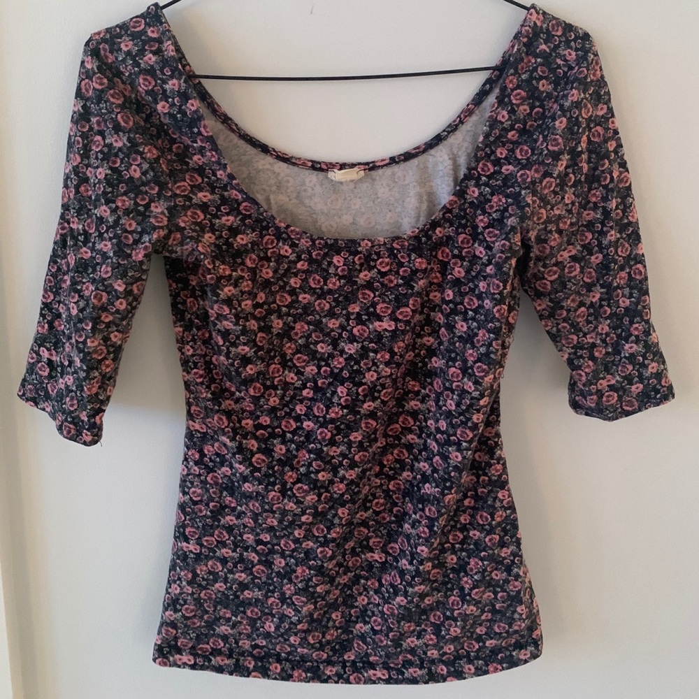 GARAGE floral scoop neck top